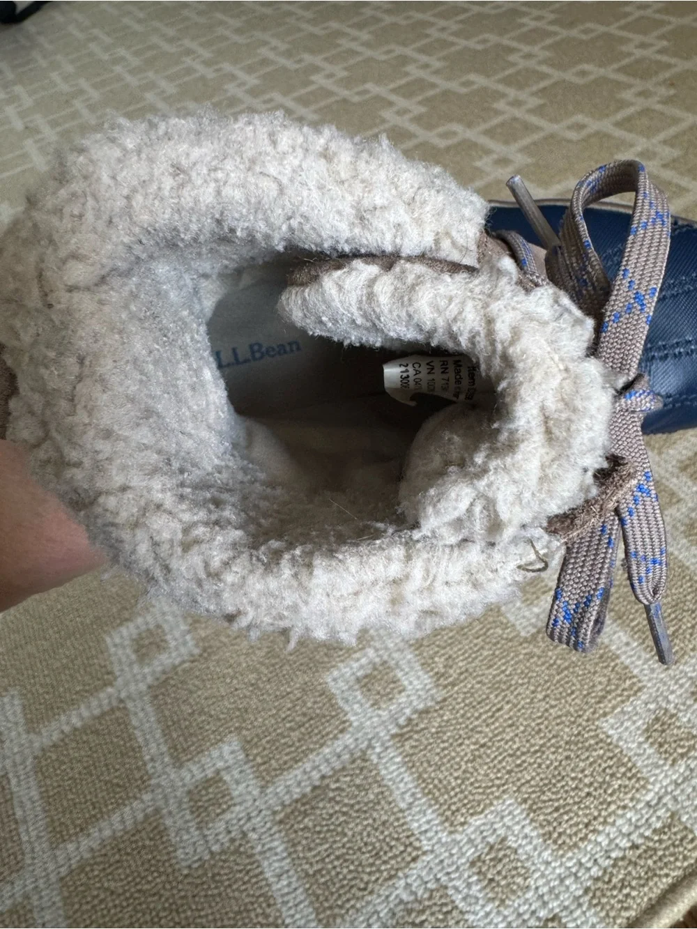 L.L. Bean Rangely Waterproof Winter Duck Boots Insulated Sherpa Navy Kids Size 1